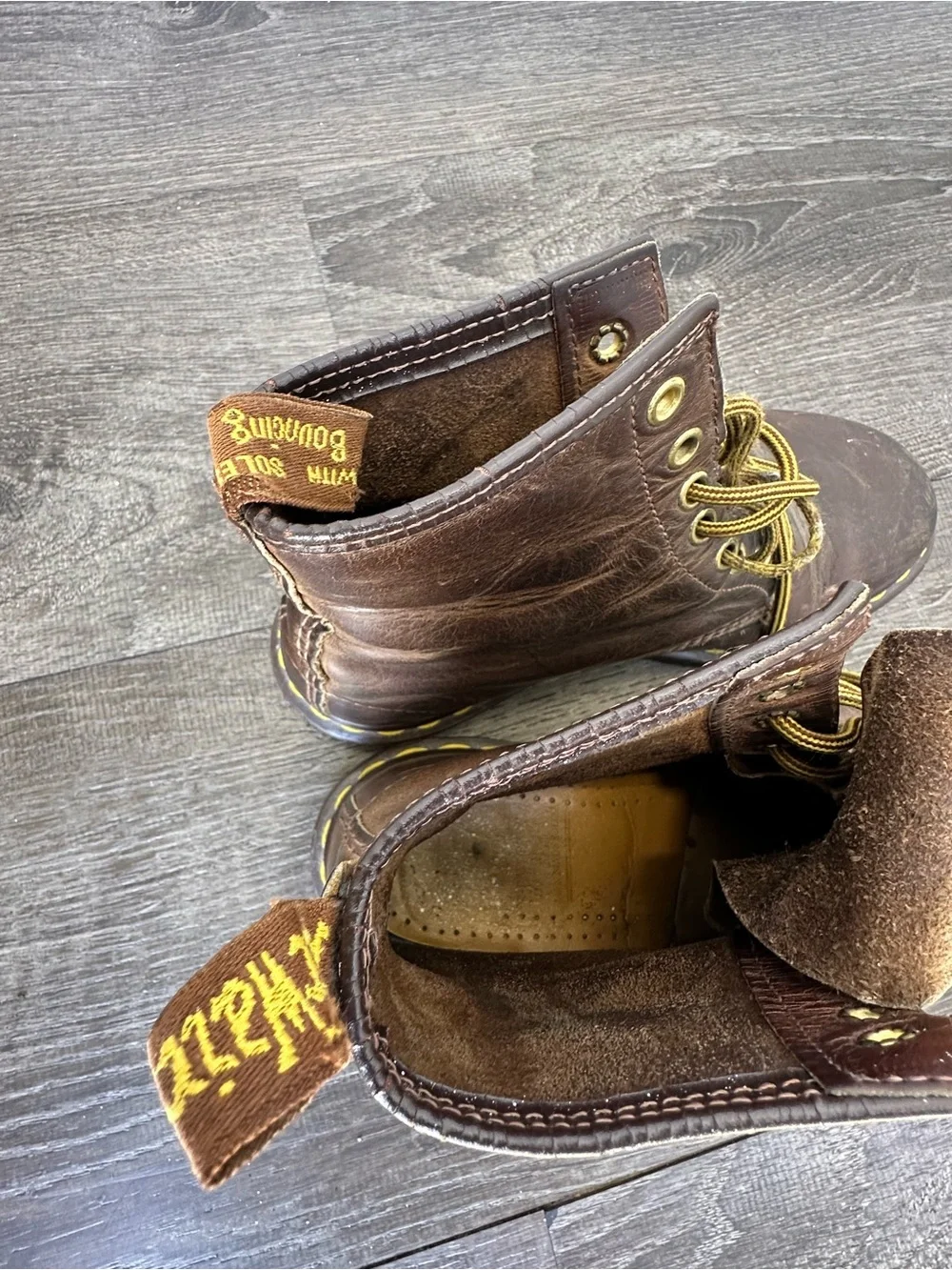 Vintage Dr. Martens 1460 Made in England Brown Crazy Horse Leather Boots UK 7